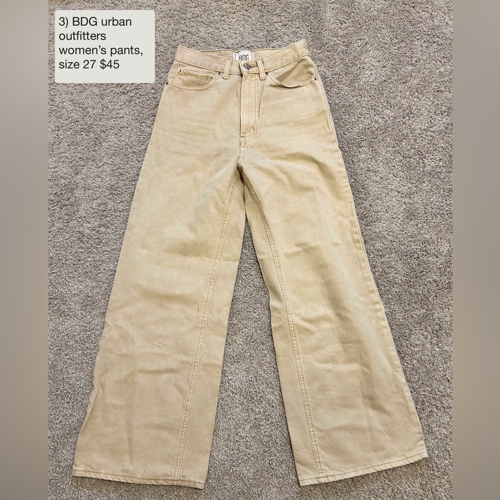 BDG Tan Flare Wide-Leg Jeans